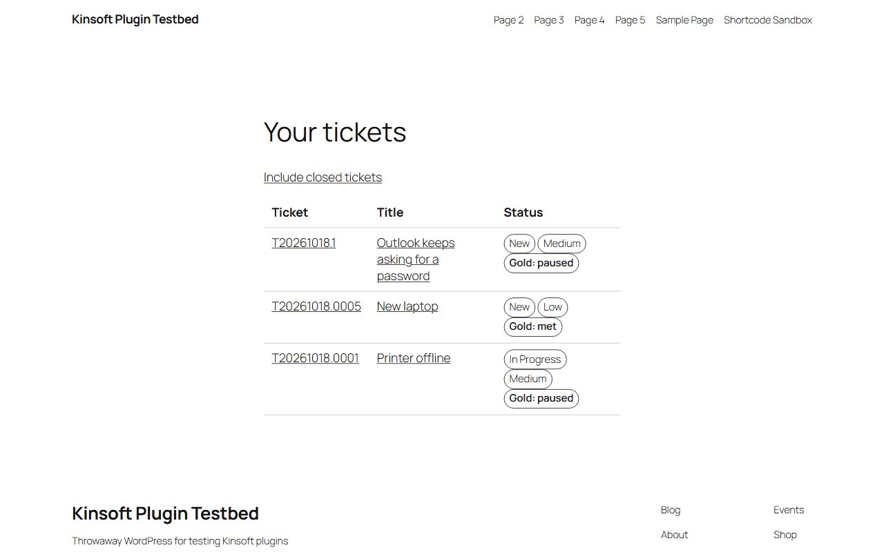 Pro: the client portal with status and SLA badges
