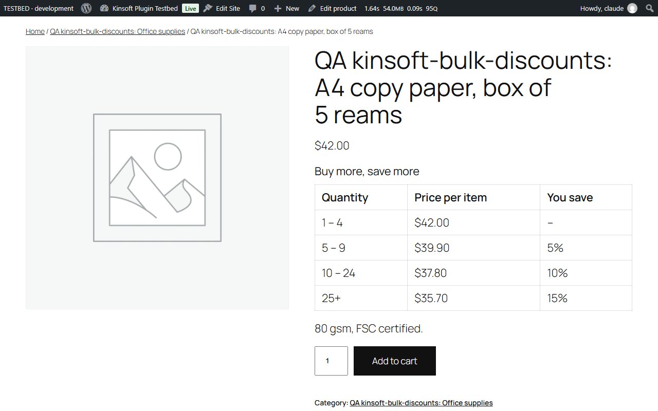 The pricing table on a product page