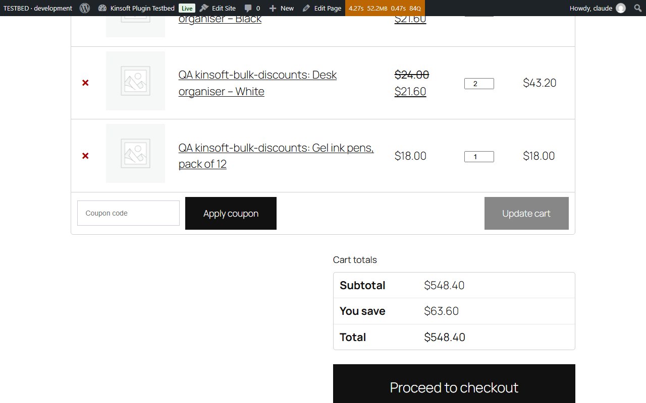 The "You save" line in the cart totals