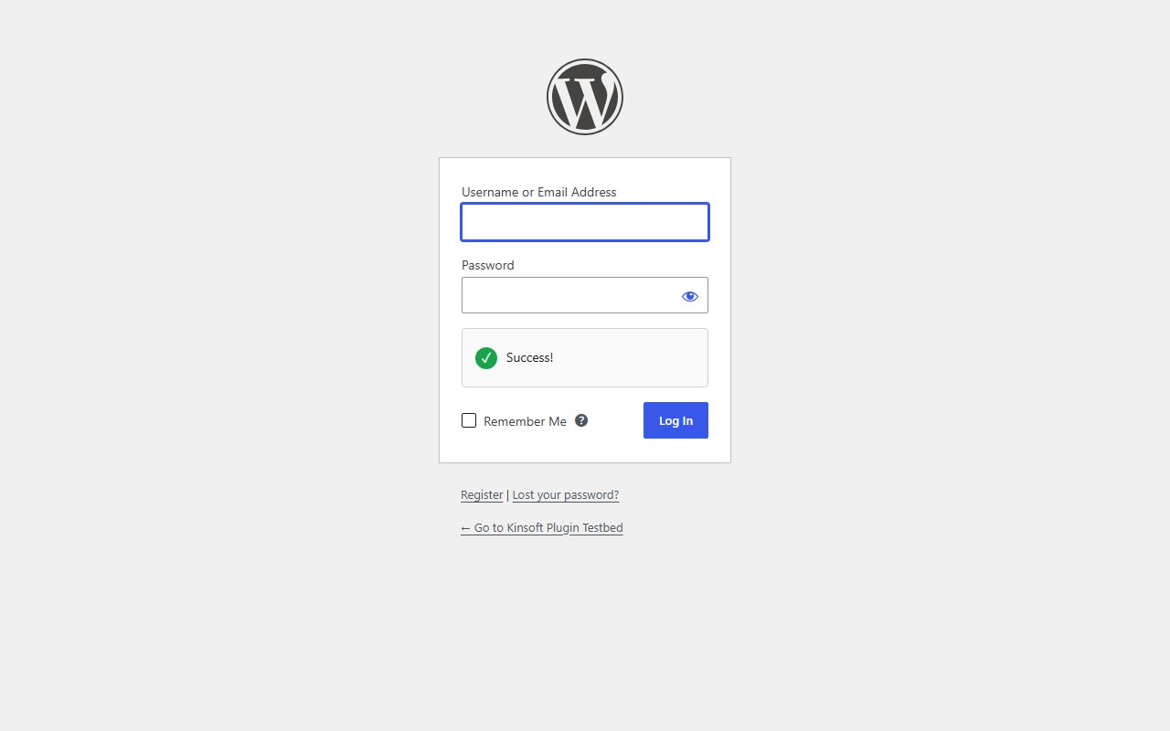 The CAPTCHA check on the WordPress login screen