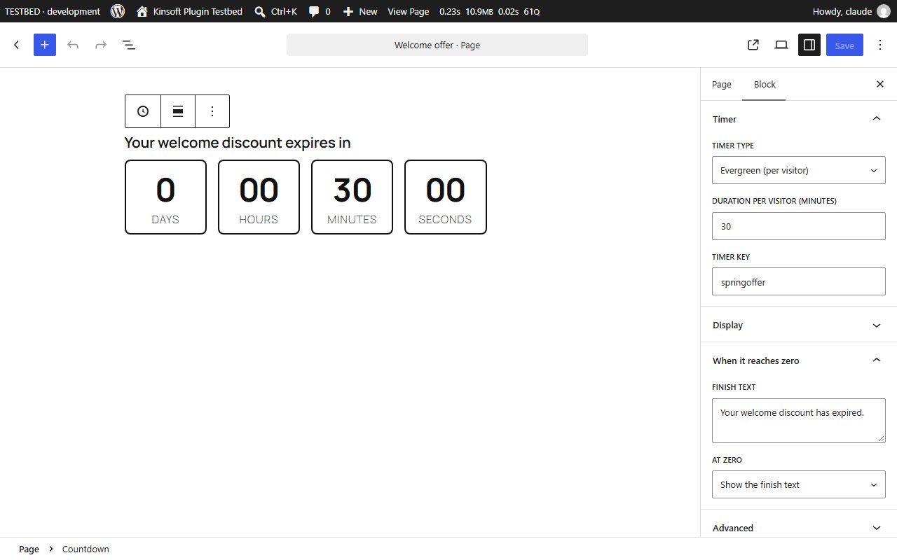 Pro: an evergreen per-visitor timer with its action at zero
