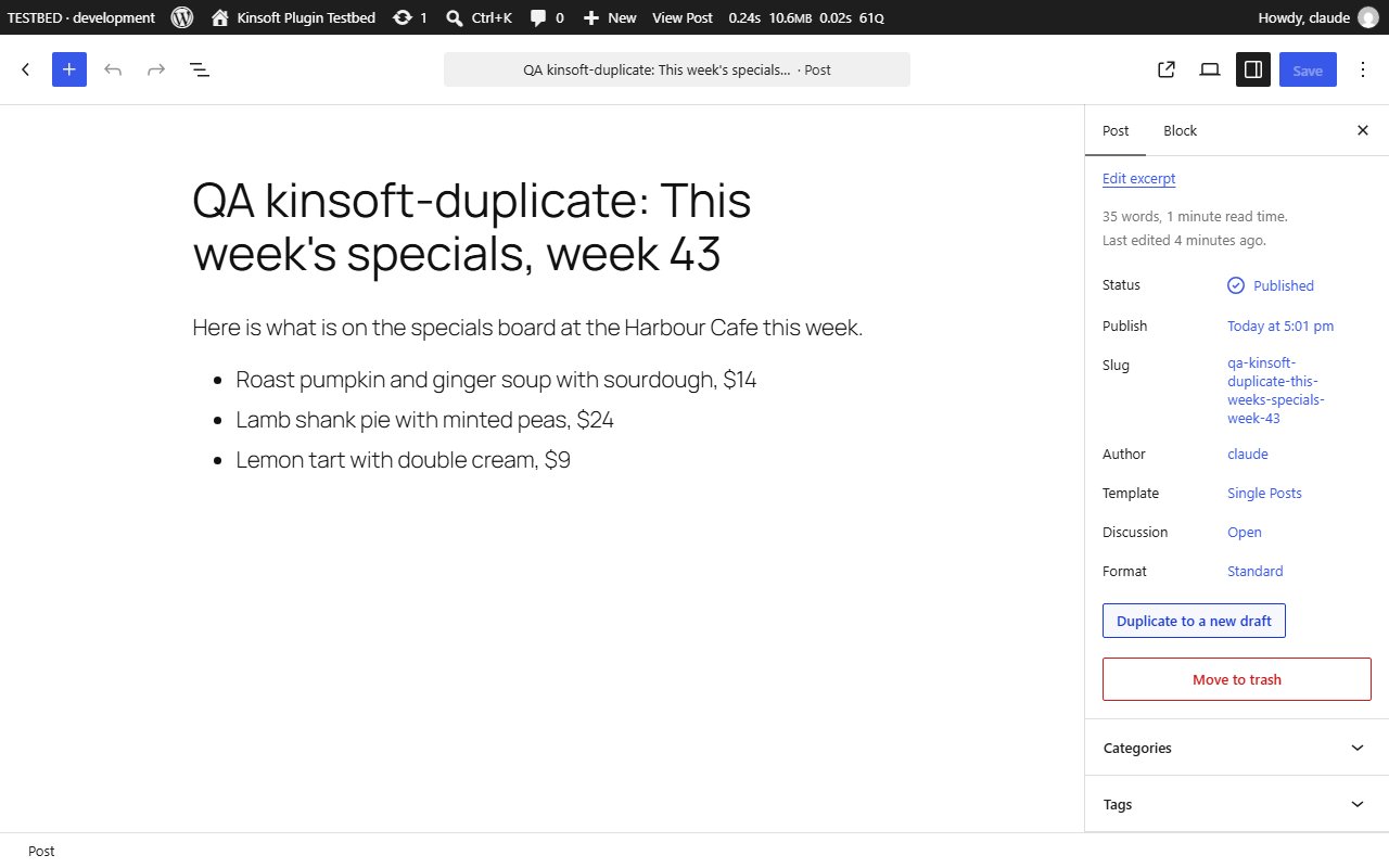 The "Duplicate to a new draft" button in the block editor