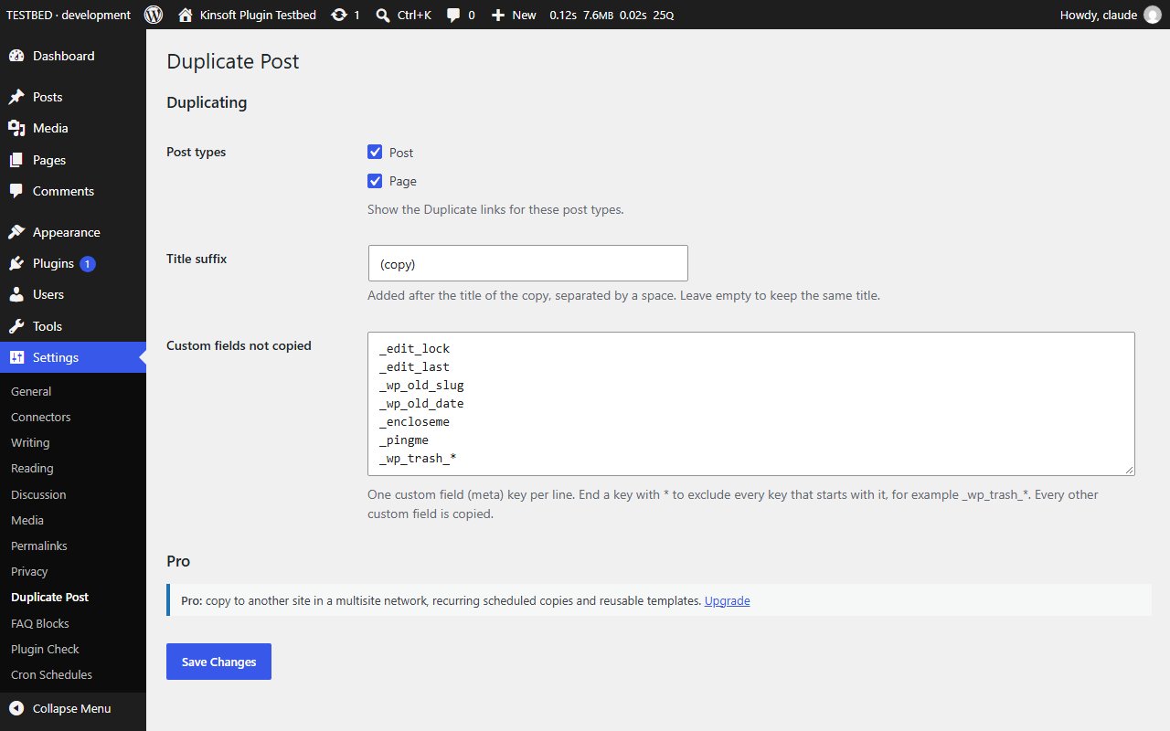 Settings > Duplicate Post