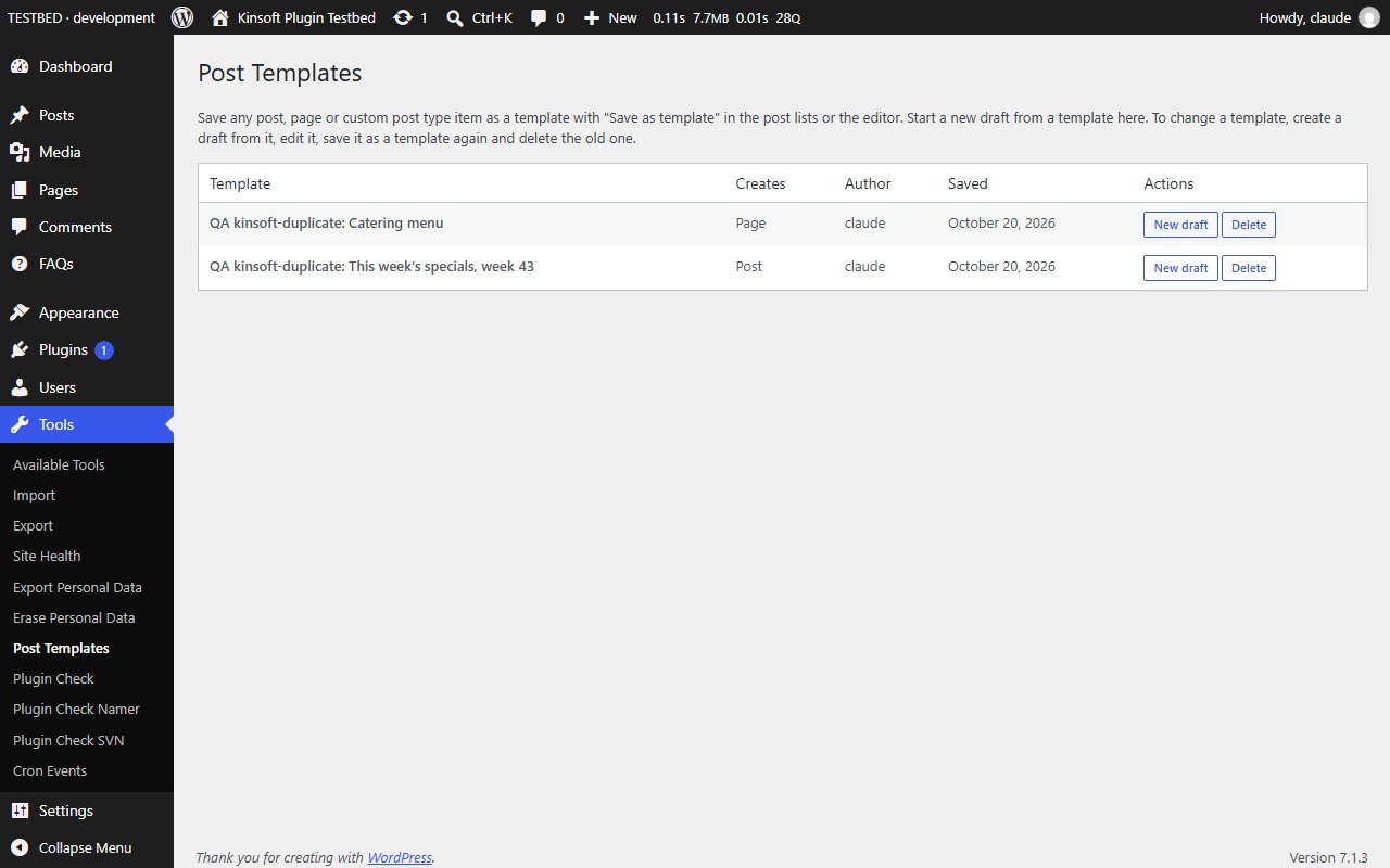 Pro: reusable templates under Tools > Post Templates
