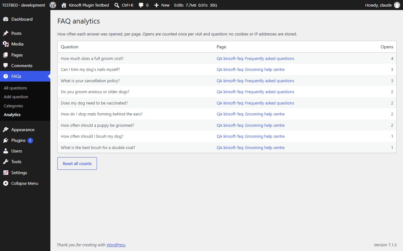 FAQ analytics: how often each answer was opened (Pro)