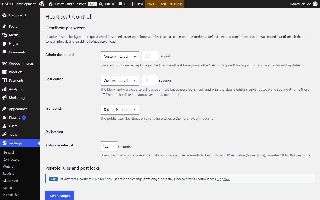 Settings > Heartbeat Control with a rule for each screen and the autosave interval