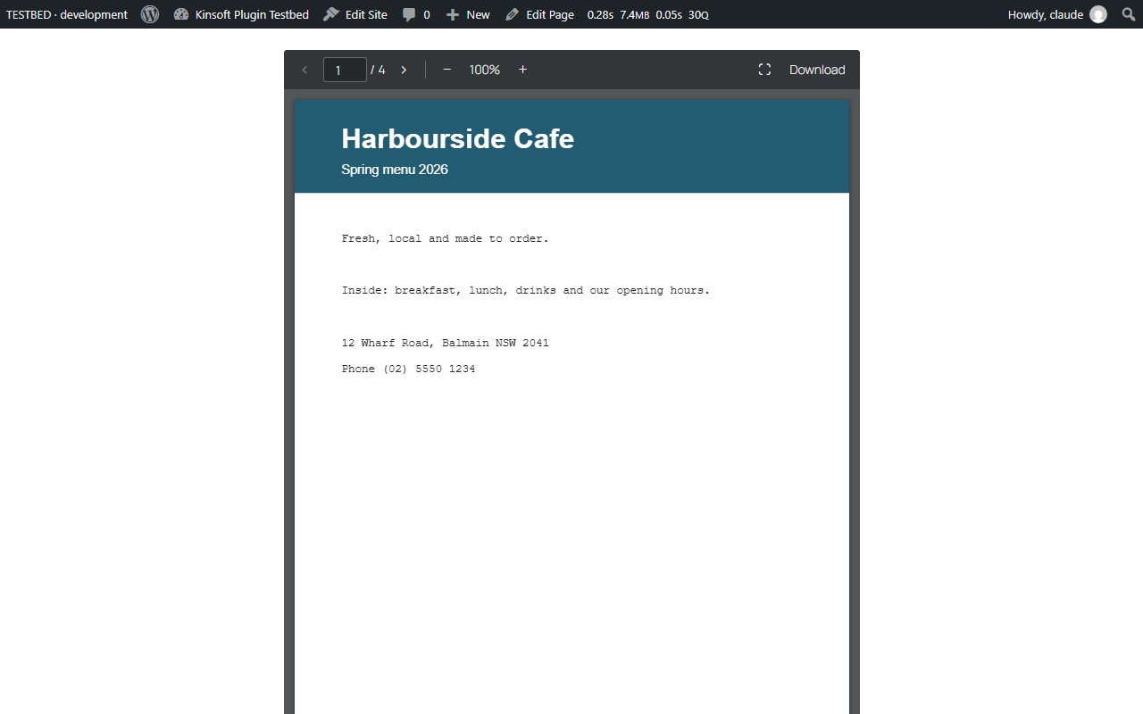 A PDF embedded in a page, with page navigation, zoom, full screen and the download button