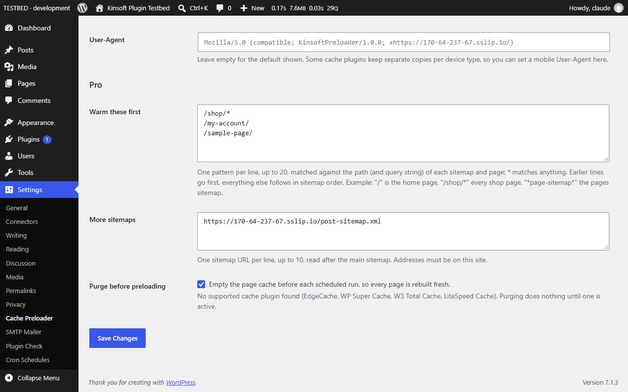 Pro: warm these first, more sitemaps and purge before preloading