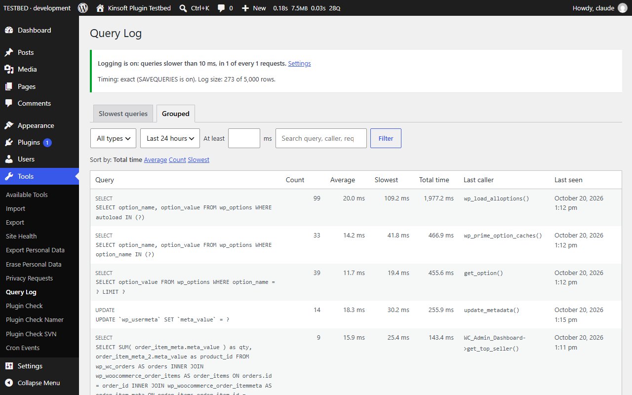 Pro: the grouped view with counts, averages and totals per query