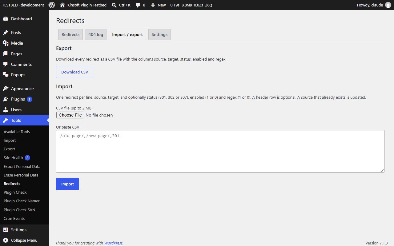 CSV import and export
