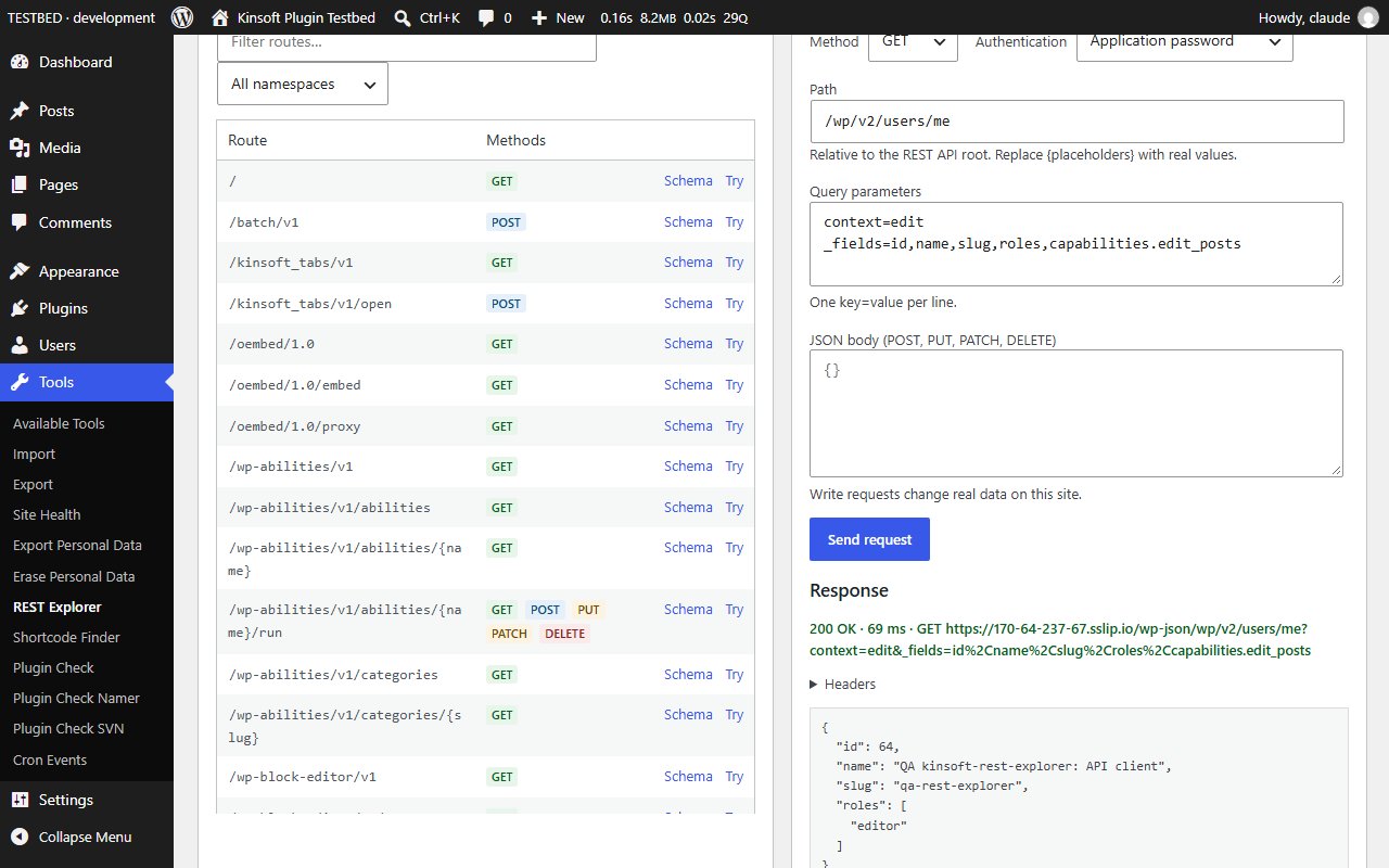 Pro: an authenticated request sent with an application password