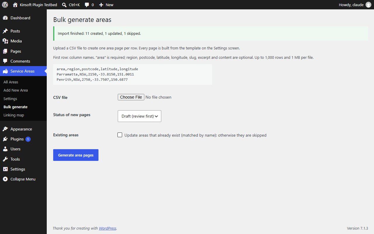 Pro: bulk generation of area pages from a CSV file