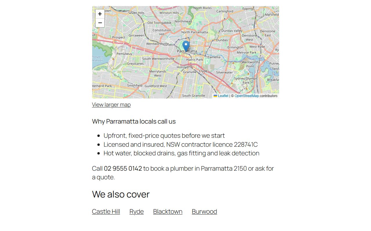 Pro: an area page with its map and nearby-area links