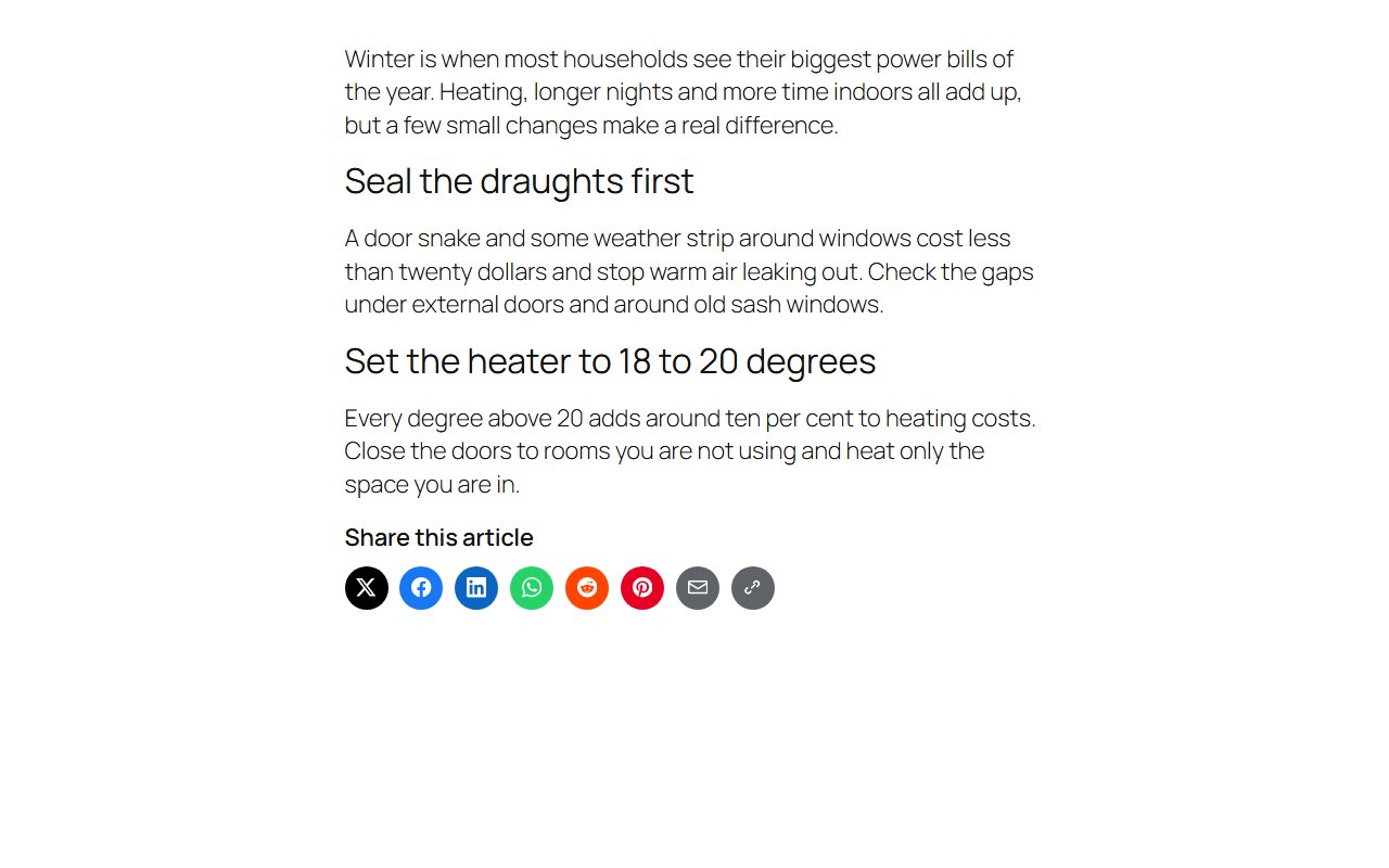 Share buttons after a post, round icons in brand colours